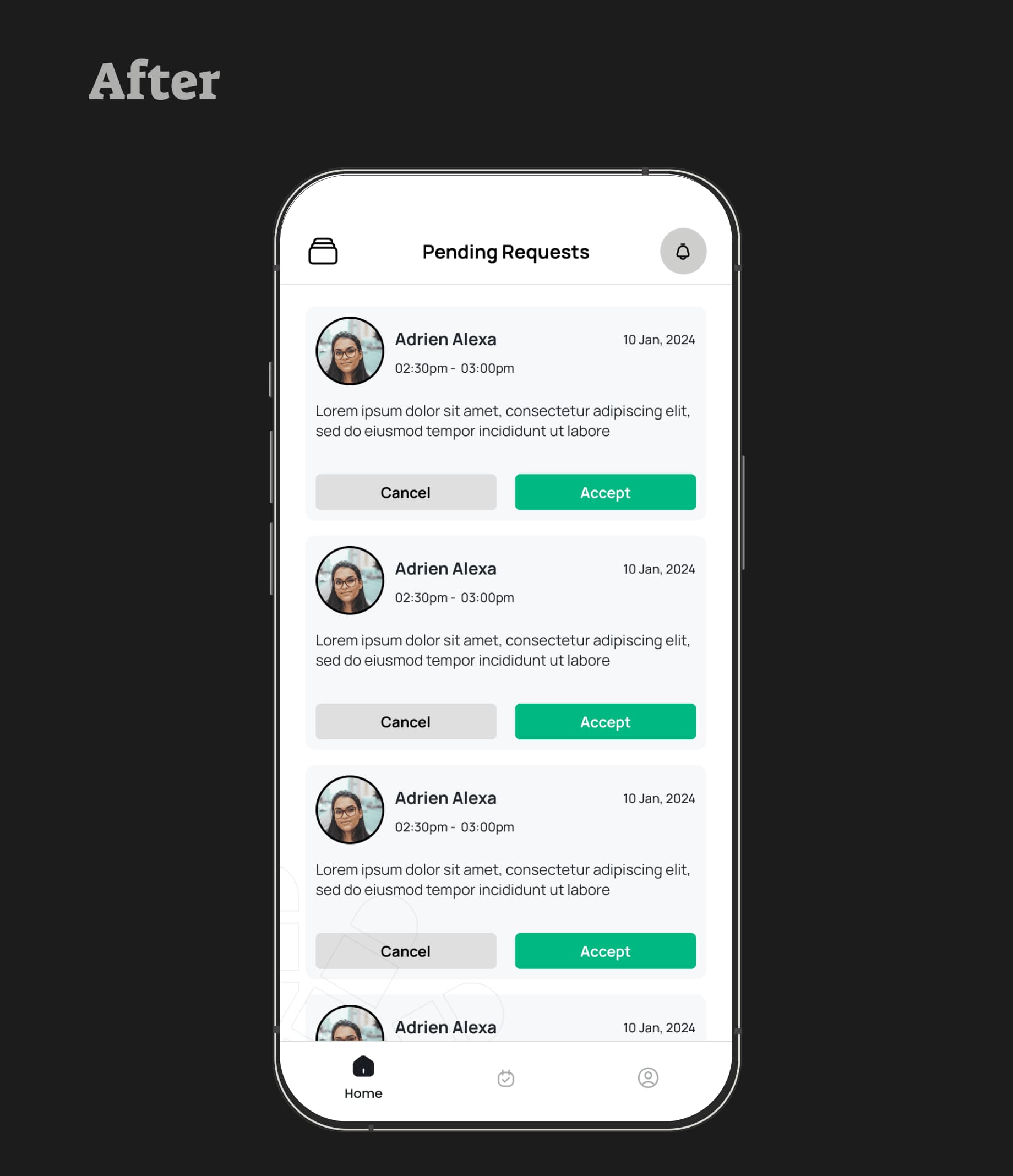 user based mobile app